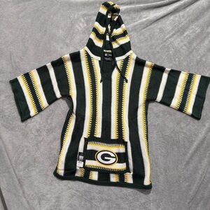 NFL Green Bay Packers Knit Baja Hoodie - Green, White & Yellow Size Medium